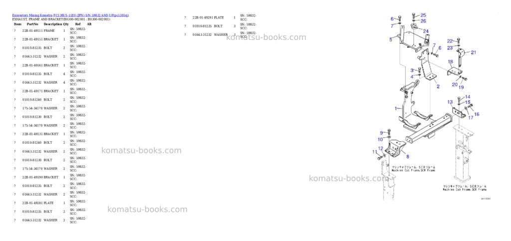 Komatsu PC138US-11E0 (JPN) S/N 59832 AND UP Parts catalog cover Page 9