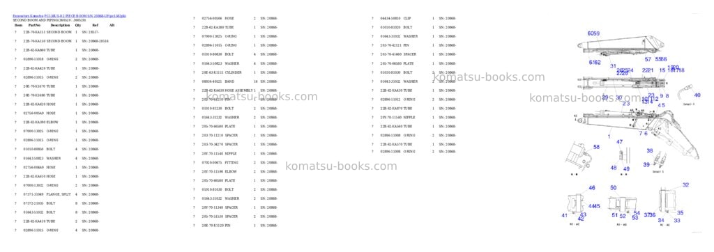 Komatsu pc138us-8 2 piece boom s/n 20868-up Parts catalog cover Page 2 Komatsu pc138us-8 2 piece boom s/n 20868-up Parts catalog cover Page 2
