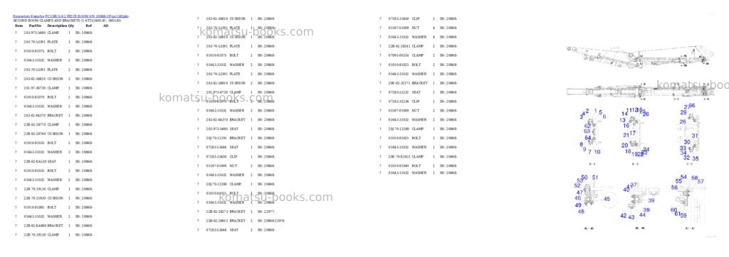 Komatsu pc138us-8 2 piece boom s/n 20868-up Parts catalog cover Page 3 Komatsu pc138us-8 2 piece boom s/n 20868-up Parts catalog cover Page 3