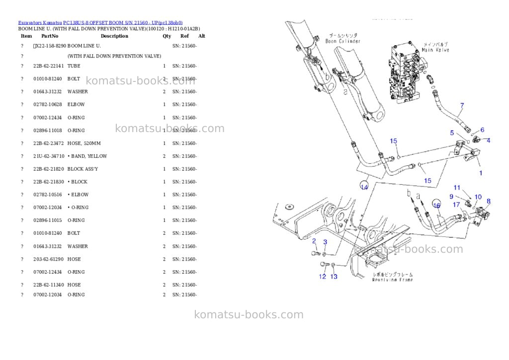 Komatsu pc138us-8 offset boom s/n 21560 - up Parts catalog cover Page 2 Komatsu pc138us-8 offset boom s/n 21560 - up Parts catalog cover Page 2