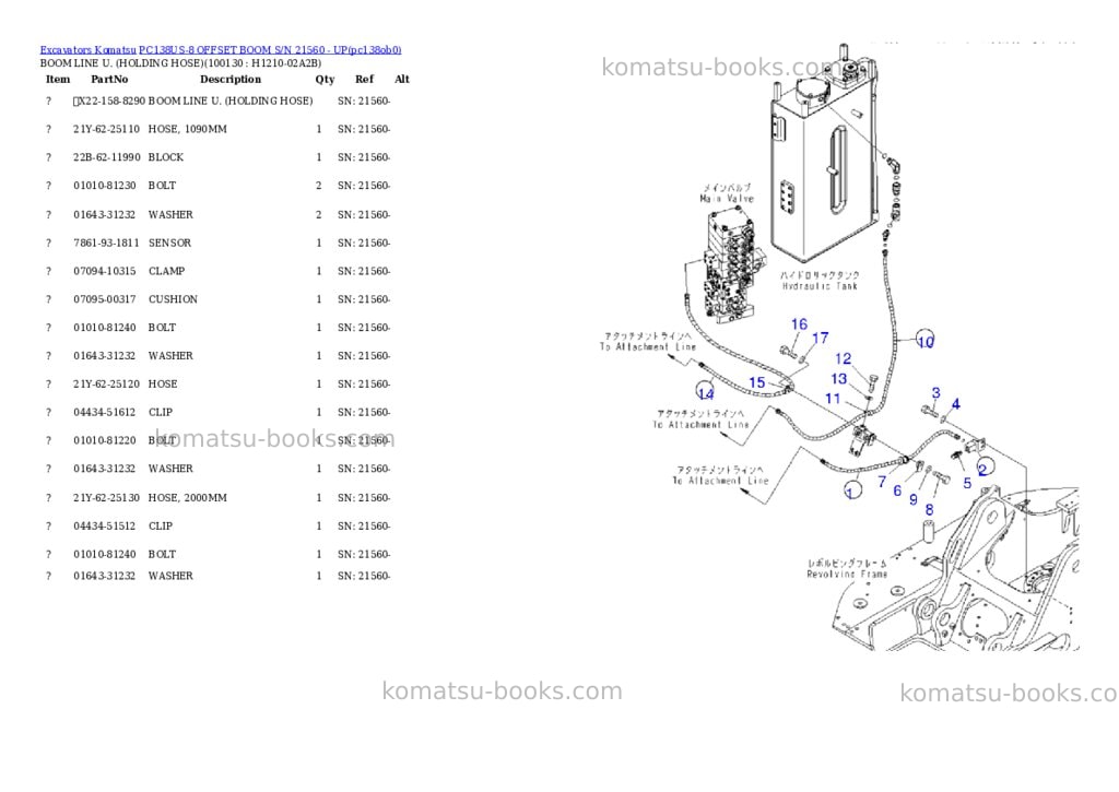 Komatsu pc138us-8 offset boom s/n 21560 - up Parts catalog cover Page 3 Komatsu pc138us-8 offset boom s/n 21560 - up Parts catalog cover Page 3