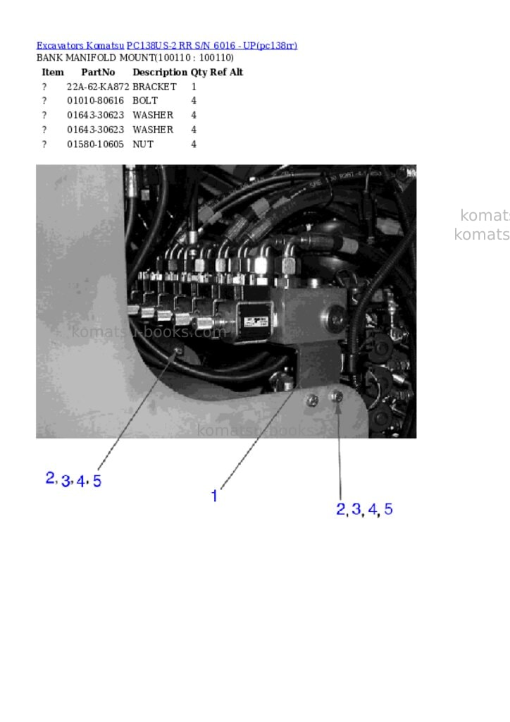 Komatsu pc138us-2 rr s/n 6016 - up Parts catalog cover