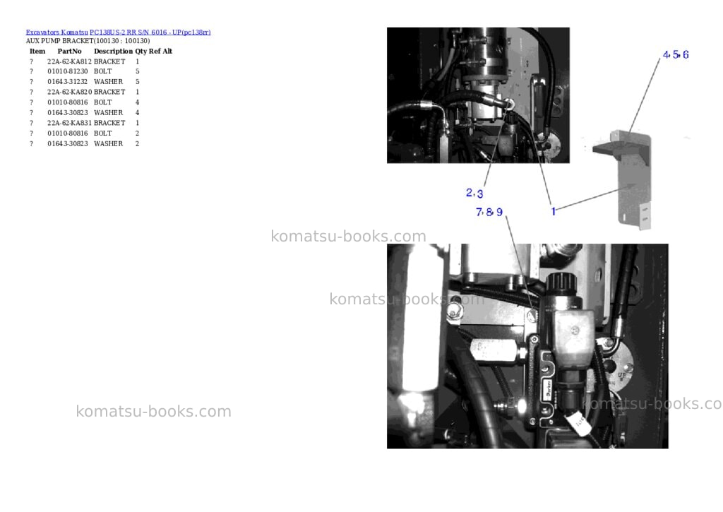 Komatsu pc138us-2 rr s/n 6016 - up Parts catalog cover Page 3
