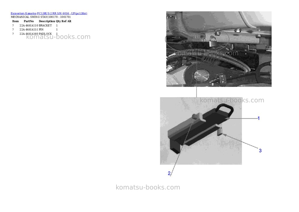 Komatsu pc138us-2 rr s/n 6016 - up Parts catalog cover Page 7
