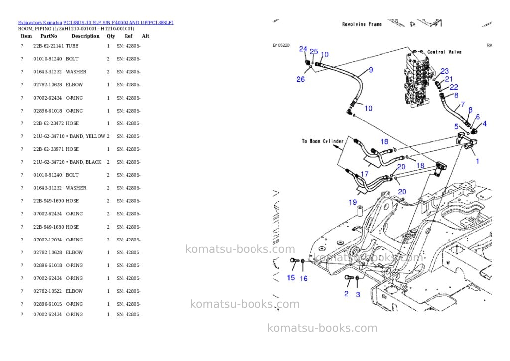 Komatsu pc138us-10 slf s/n f40003 and up Parts catalog cover