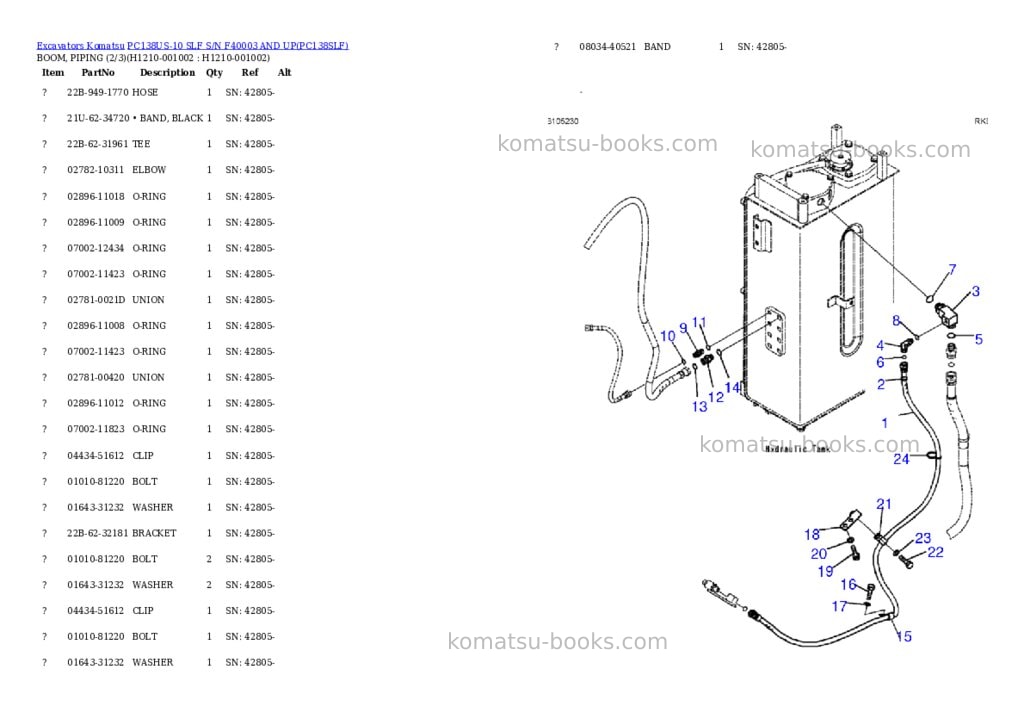 Komatsu pc138us-10 slf s/n f40003 and up Parts catalog cover Page 2