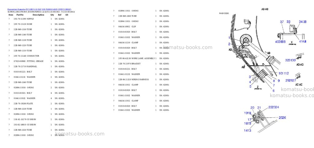 Komatsu pc138us-10 slf s/n f40003 and up Parts catalog cover Page 7