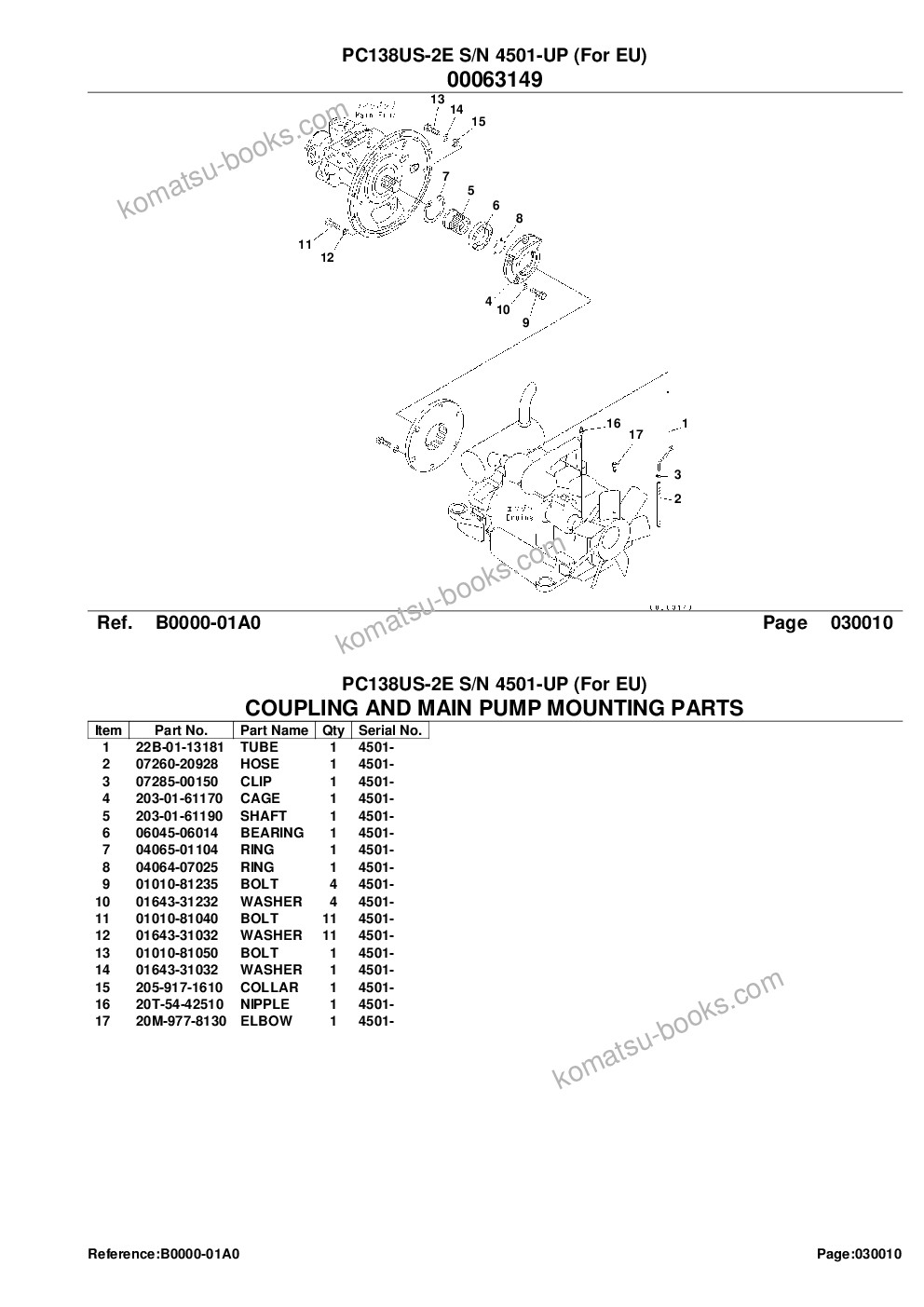 Komatsu pc138us-2e s/n 4501-up for eu Parts catalog cover Page 3
