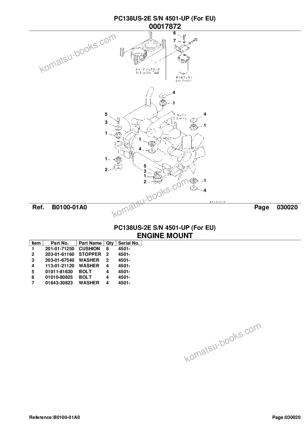 Komatsu pc138us-2e s/n 4501-up for eu Parts catalog cover Page 4