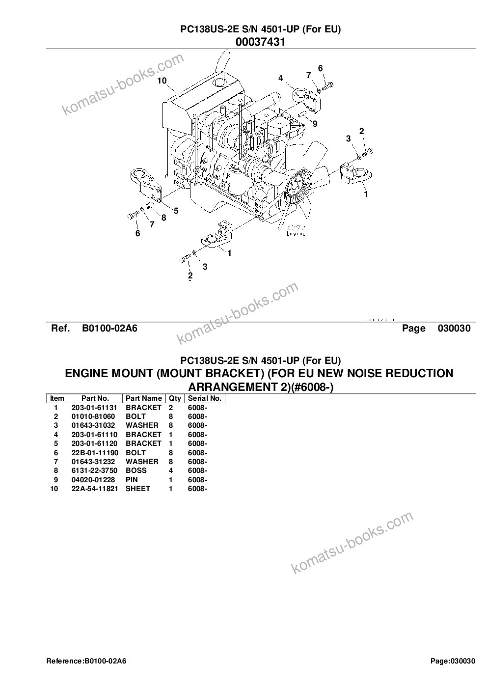 Komatsu pc138us-2e s/n 4501-up for eu Parts catalog cover Page 5