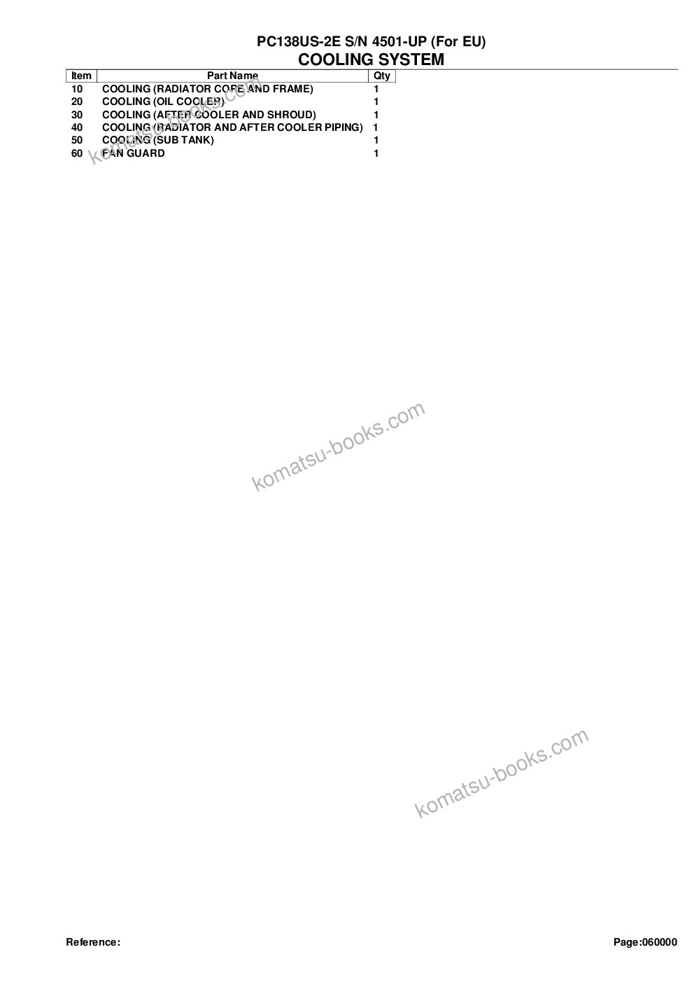 Komatsu pc138us-2e s/n 4501-up for eu Parts catalog cover Page 9