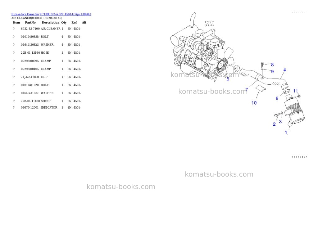 Komatsu pc138us-2-a s/n 4501-up Parts catalog cover Page 2