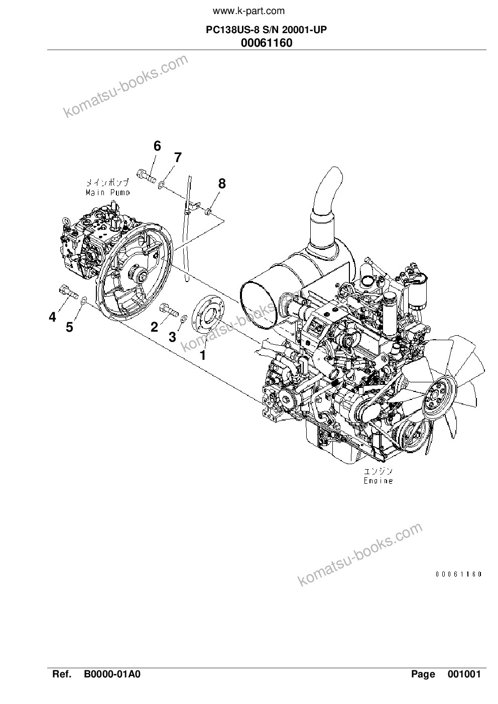 Komatsu pc138us-8 s/n 20001-up Ersatzteilkatalog Titelseite Seite 3