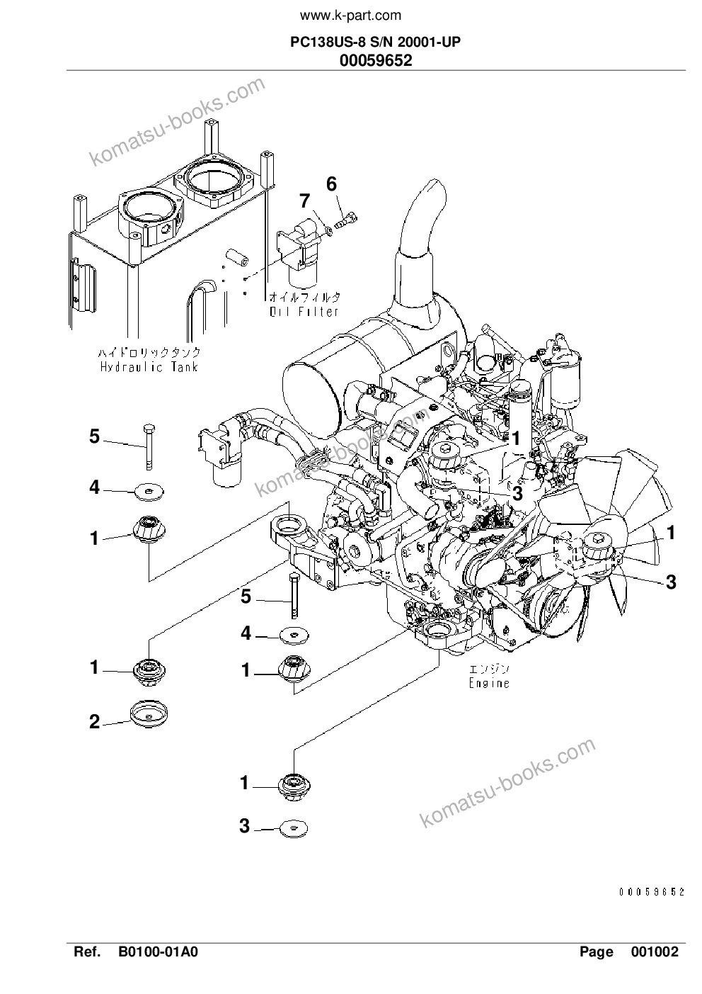 Komatsu pc138us-8 s/n 20001-up Ersatzteilkatalog Titelseite Seite 5