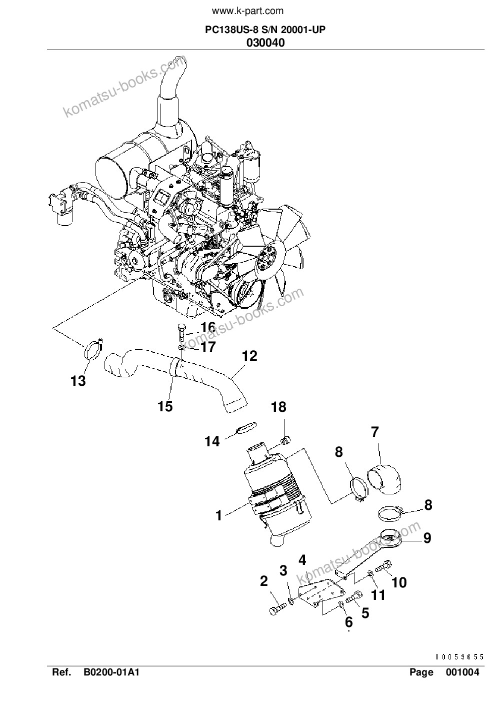 Komatsu pc138us-8 s/n 20001-up Ersatzteilkatalog Titelseite Seite 9