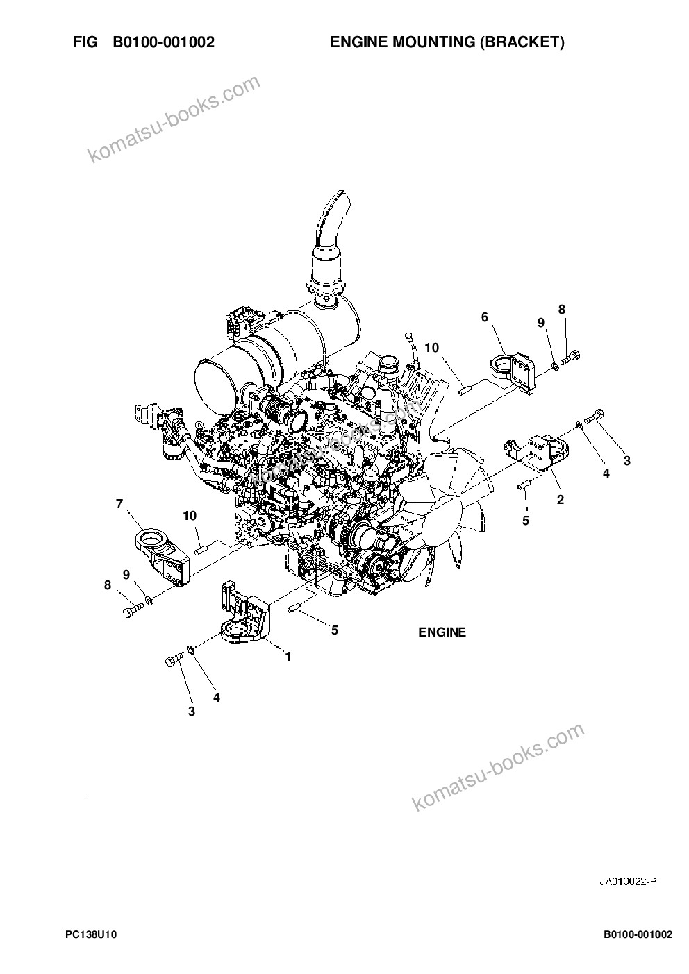 Komatsu pc138us-10 s/n f40003 and up Parts catalog cover Page 7