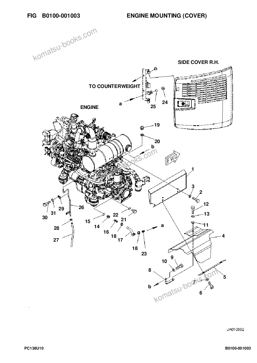 Komatsu pc138us-10 s/n f40003 and up Parts catalog cover Page 9