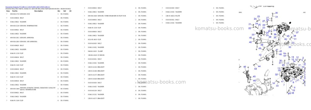 Komatsu PC138US-11 S/N F50001 AND UP Parts catalog cover Page 10 Komatsu PC138US-11 S/N F50001 AND UP Parts catalog cover Page 10