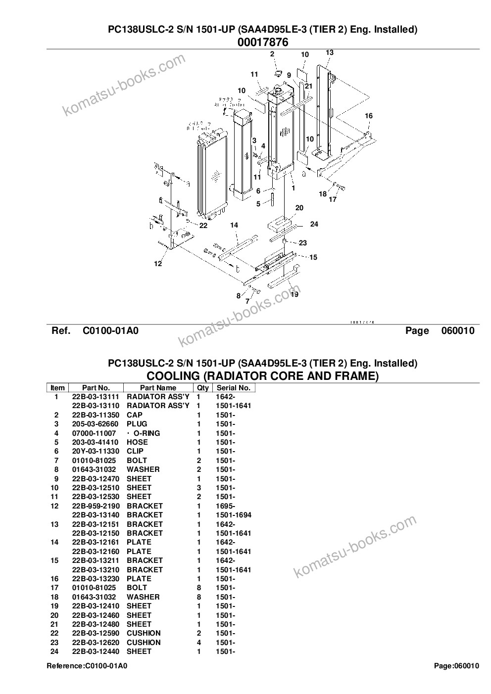 Komatsu pc138uslc-2 s/n 1501-up saa4d95le-3 tier 2 eng. installed Parts catalog cover Page 10