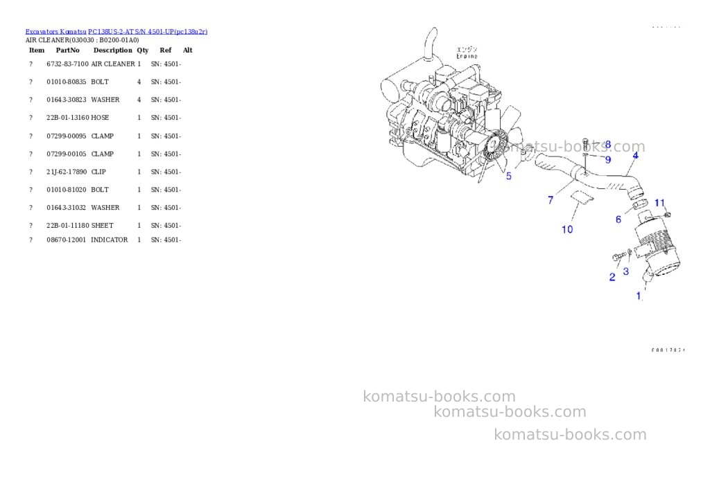 Komatsu pc138us-2-at s/n 4501-up Parts catalog cover Page 2 Komatsu pc138us-2-at s/n 4501-up Parts catalog cover Page 2