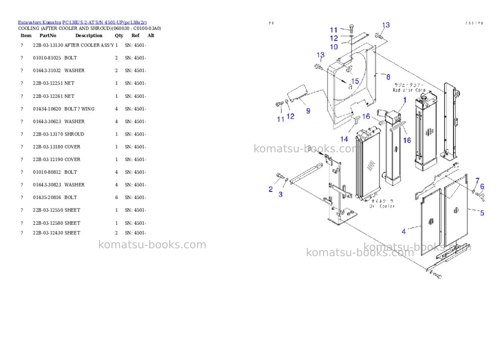 Komatsu pc138us-2-at s/n 4501-up Parts catalog cover Page 7 Komatsu pc138us-2-at s/n 4501-up Parts catalog cover Page 7