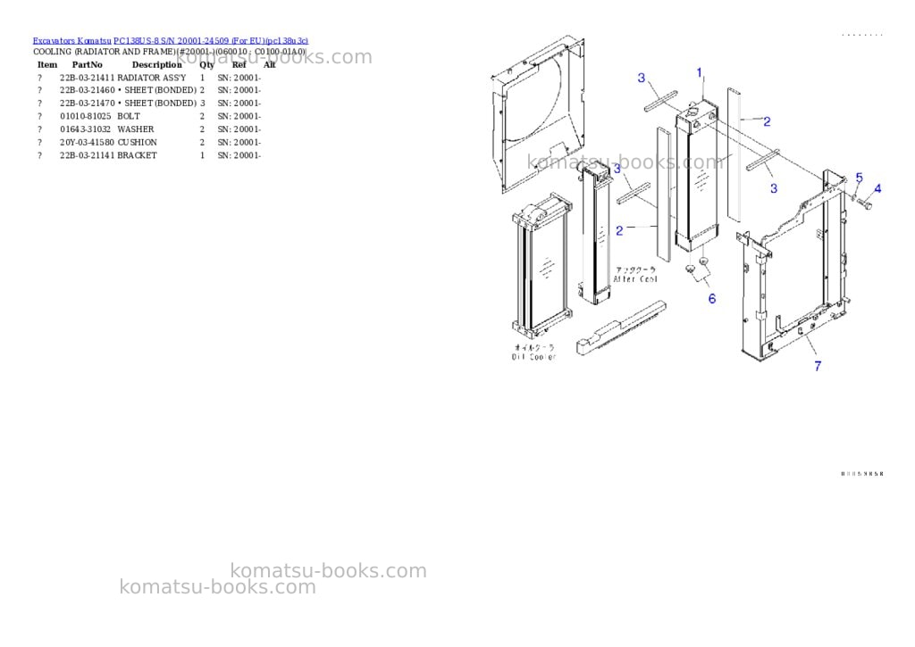 Komatsu PC138US-8 S/N 20001-24509 (For EU) Parts catalog cover Page 4