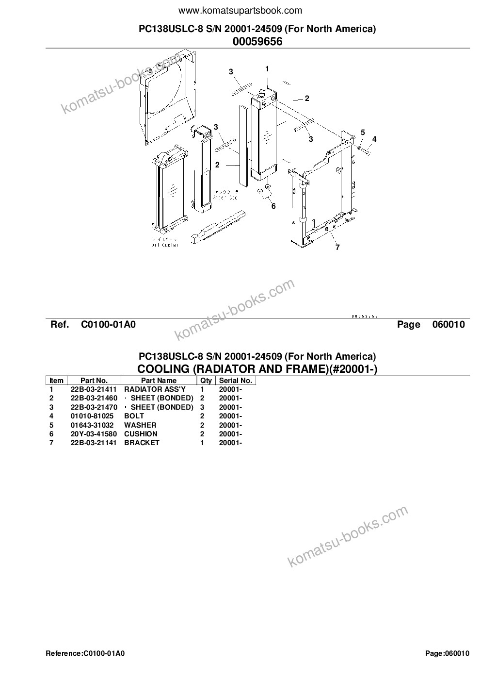 Komatsu pc138uslc-8 s/n 20001-24509 for north america Parts catalog cover Page 8