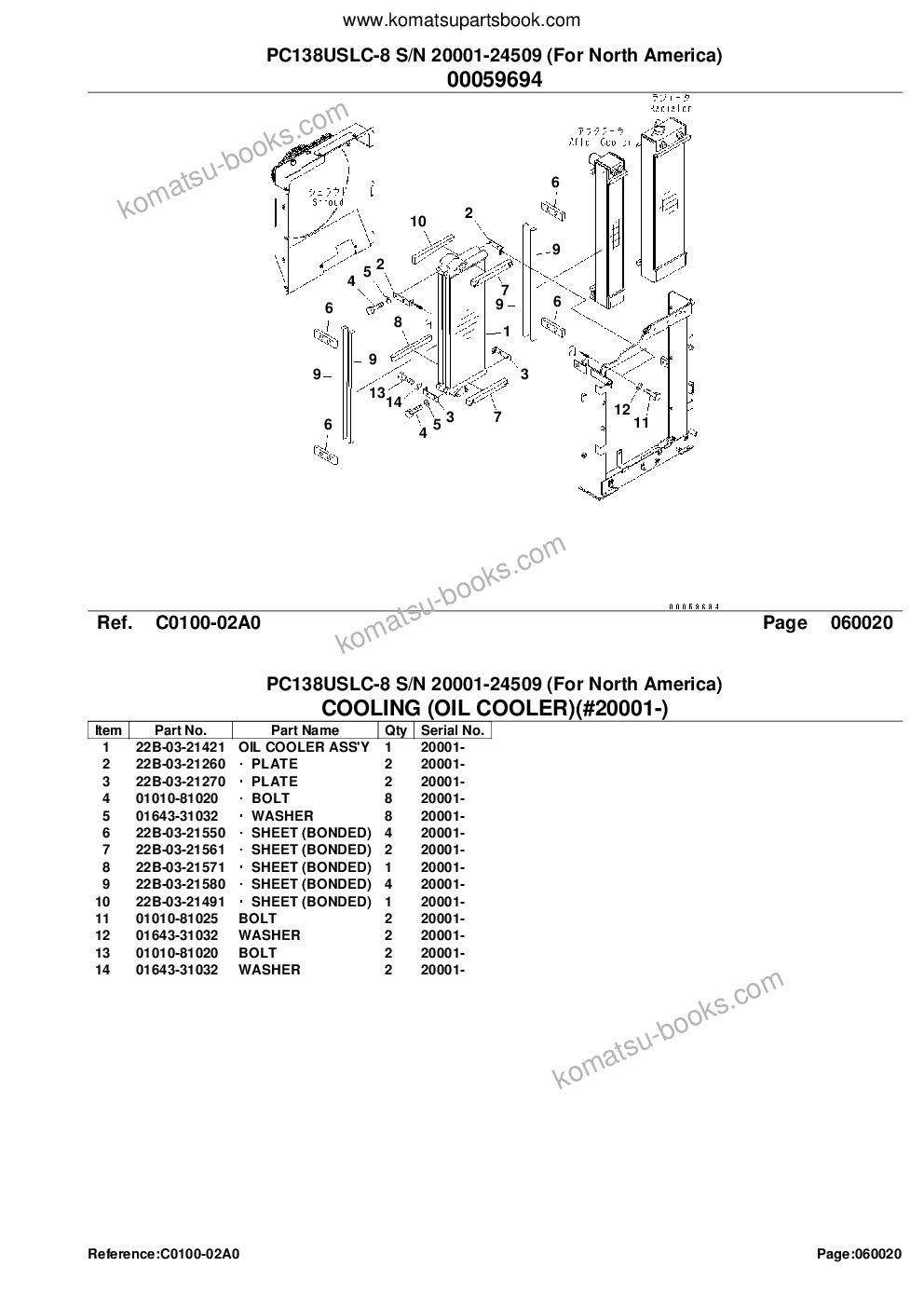 Komatsu pc138uslc-8 s/n 20001-24509 for north america Parts catalog cover Page 9
