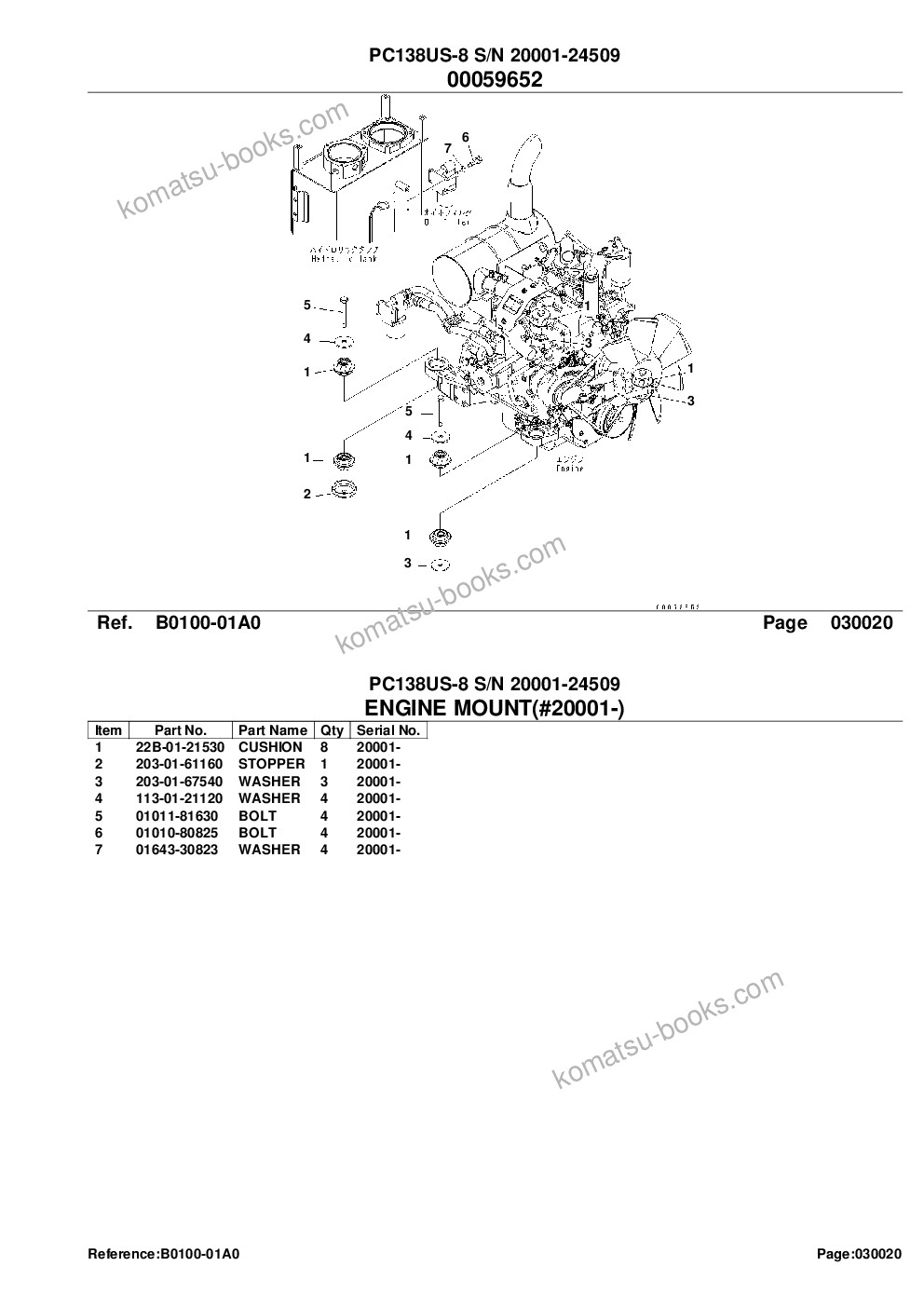 Komatsu pc138us-8 s/n 20001-24509 for eu Parts catalog cover Page 4