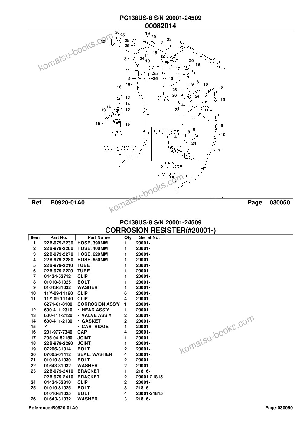 Komatsu pc138us-8 s/n 20001-24509 for eu Parts catalog cover Page 7