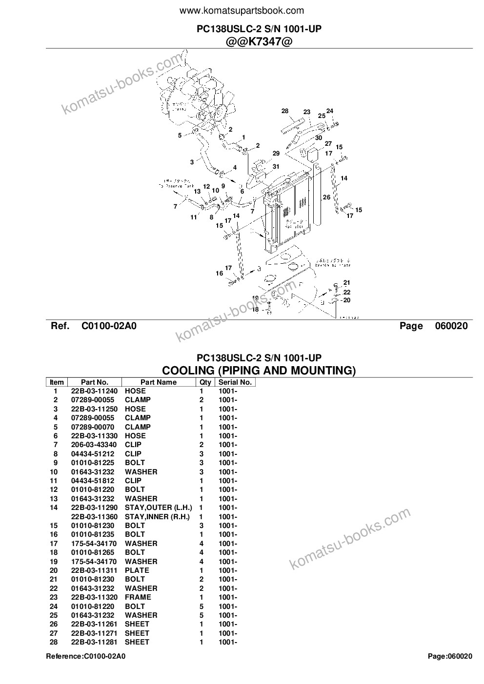 Komatsu pc138uslc-2 s/n 1001-up Parts catalog cover Page 10