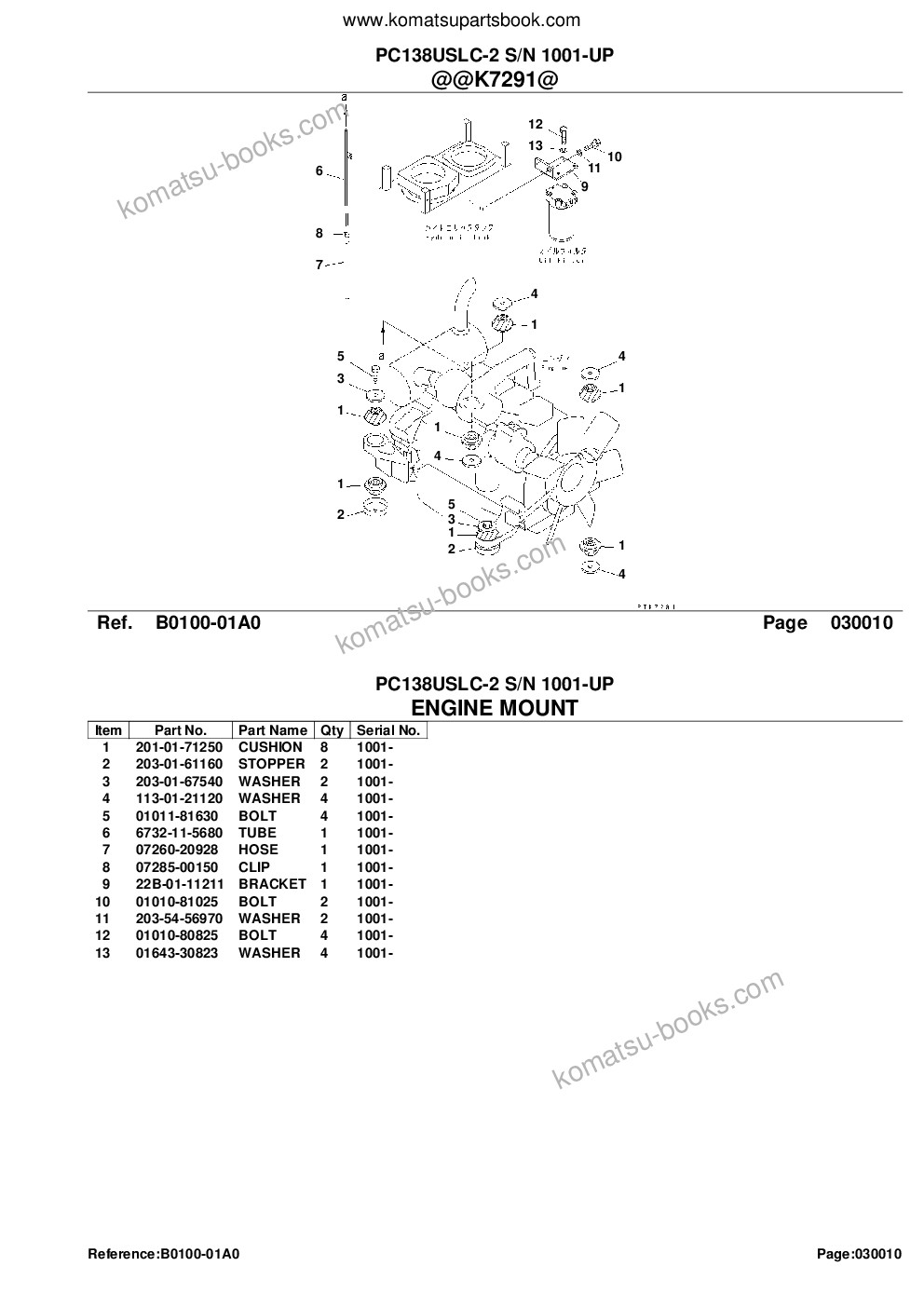 Komatsu pc138uslc-2 s/n 1001-up Parts catalog cover Page 3