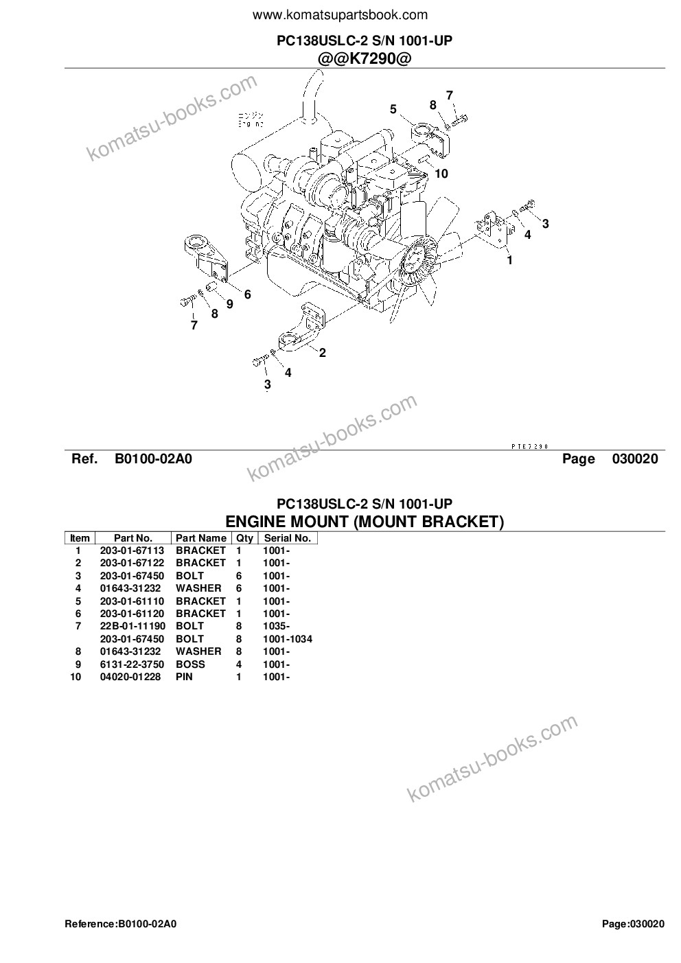 Komatsu pc138uslc-2 s/n 1001-up Parts catalog cover Page 4
