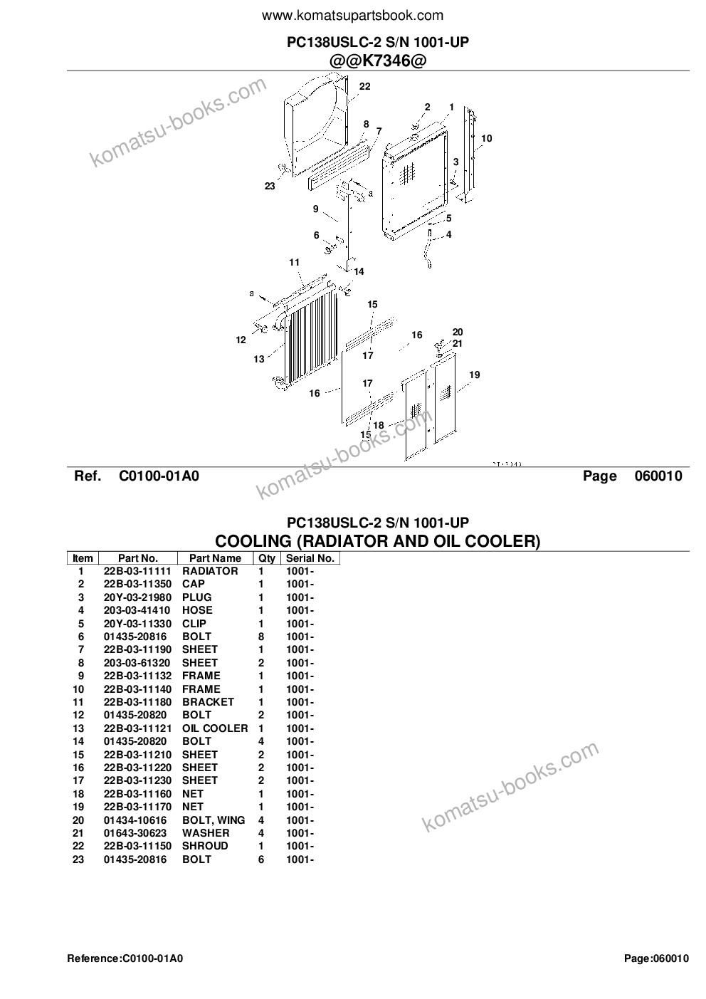 Komatsu pc138uslc-2 s/n 1001-up Parts catalog cover Page 9