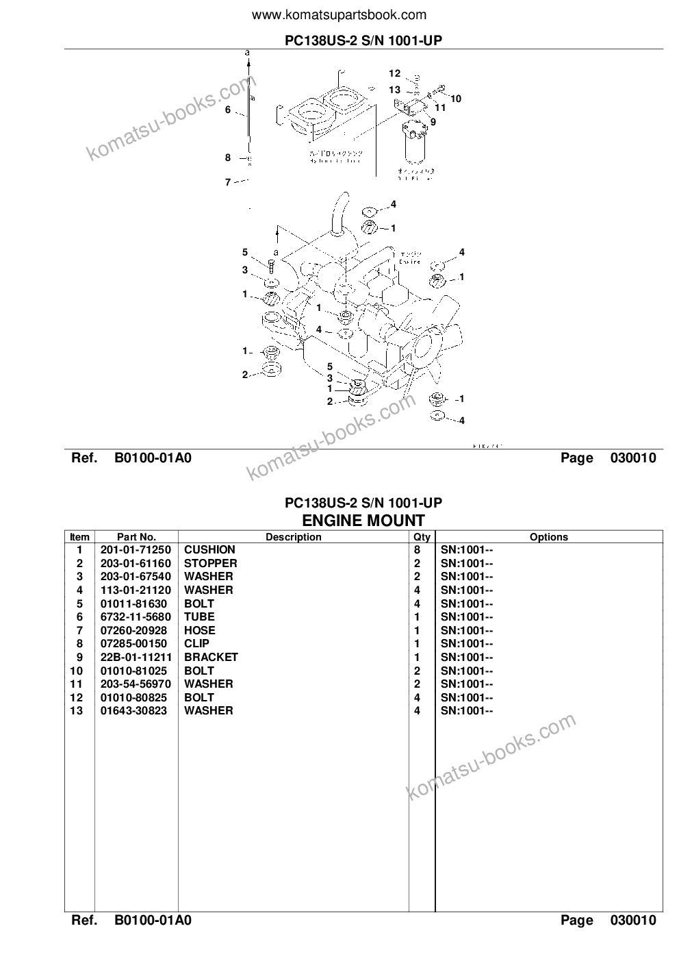 Komatsu pc138us-2 s/n 1001-up Parts catalog cover Page 3