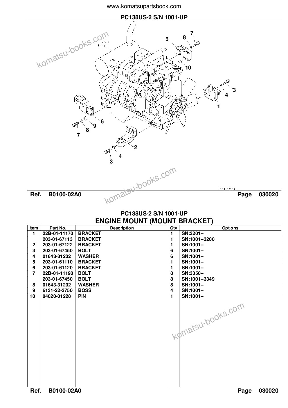 Komatsu pc138us-2 s/n 1001-up Parts catalog cover Page 4