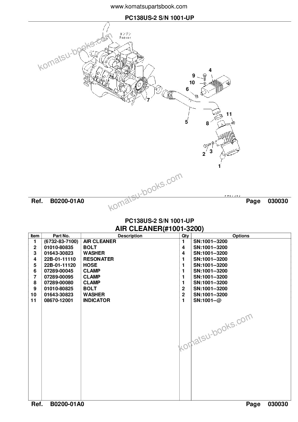 Komatsu pc138us-2 s/n 1001-up Parts catalog cover Page 5