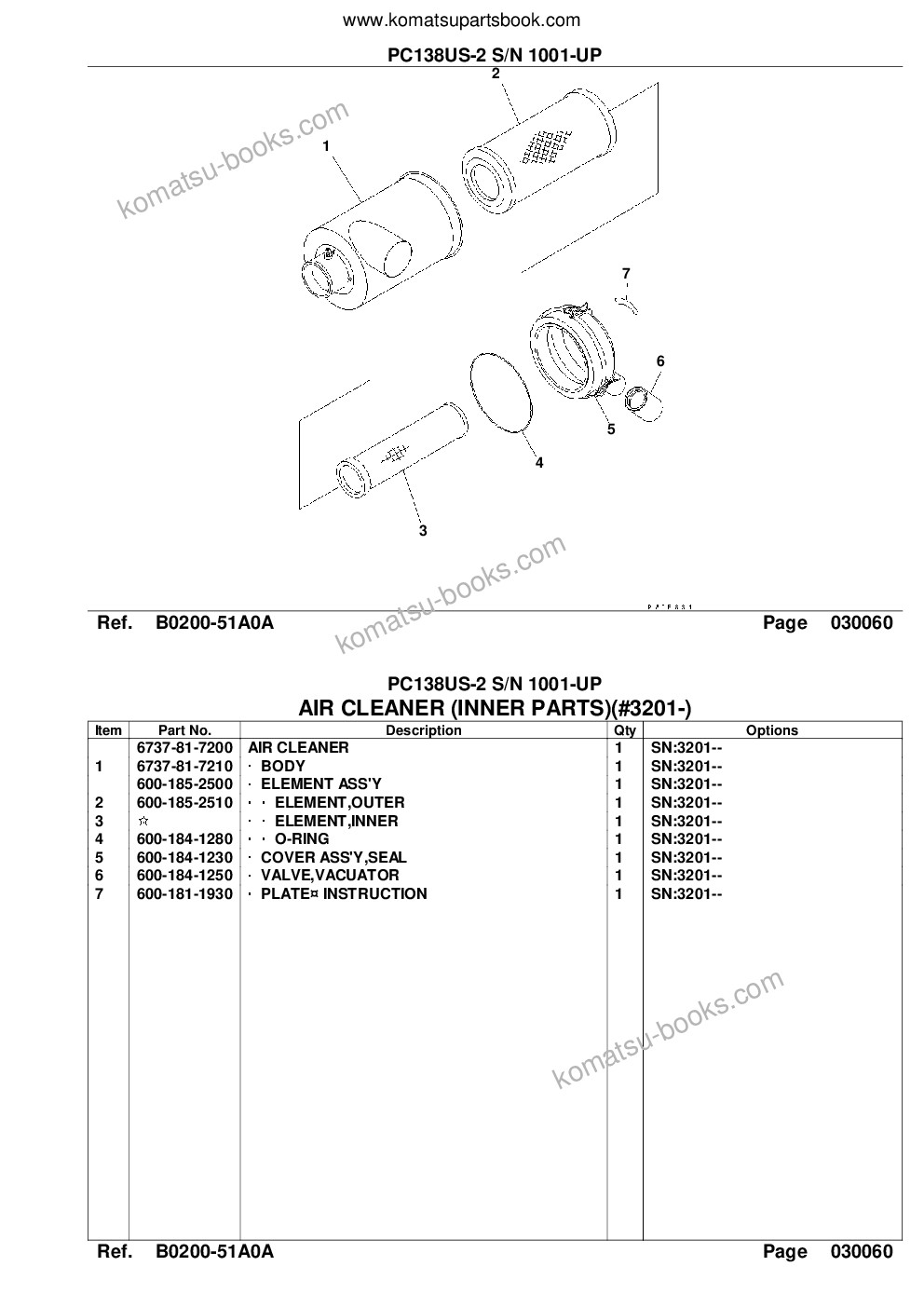 Komatsu pc138us-2 s/n 1001-up Parts catalog cover Page 8