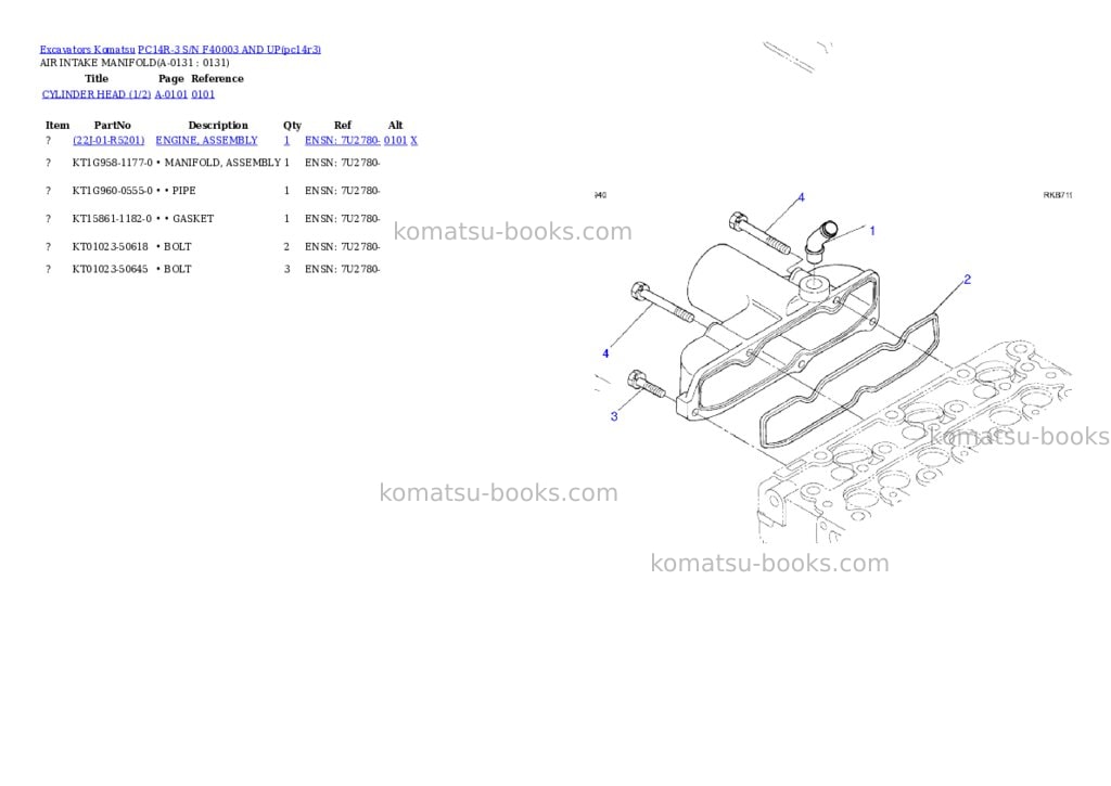 Komatsu pc14r-3 s/n f40003- Parts catalog cover Page 3 Komatsu pc14r-3 s/n f40003- Parts catalog cover Page 3