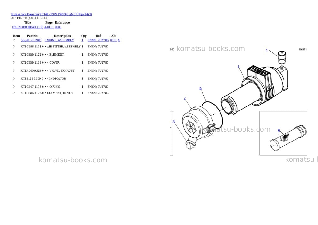 Komatsu pc14r-3 s/n f40003- Parts catalog cover Page 4 Komatsu pc14r-3 s/n f40003- Parts catalog cover Page 4