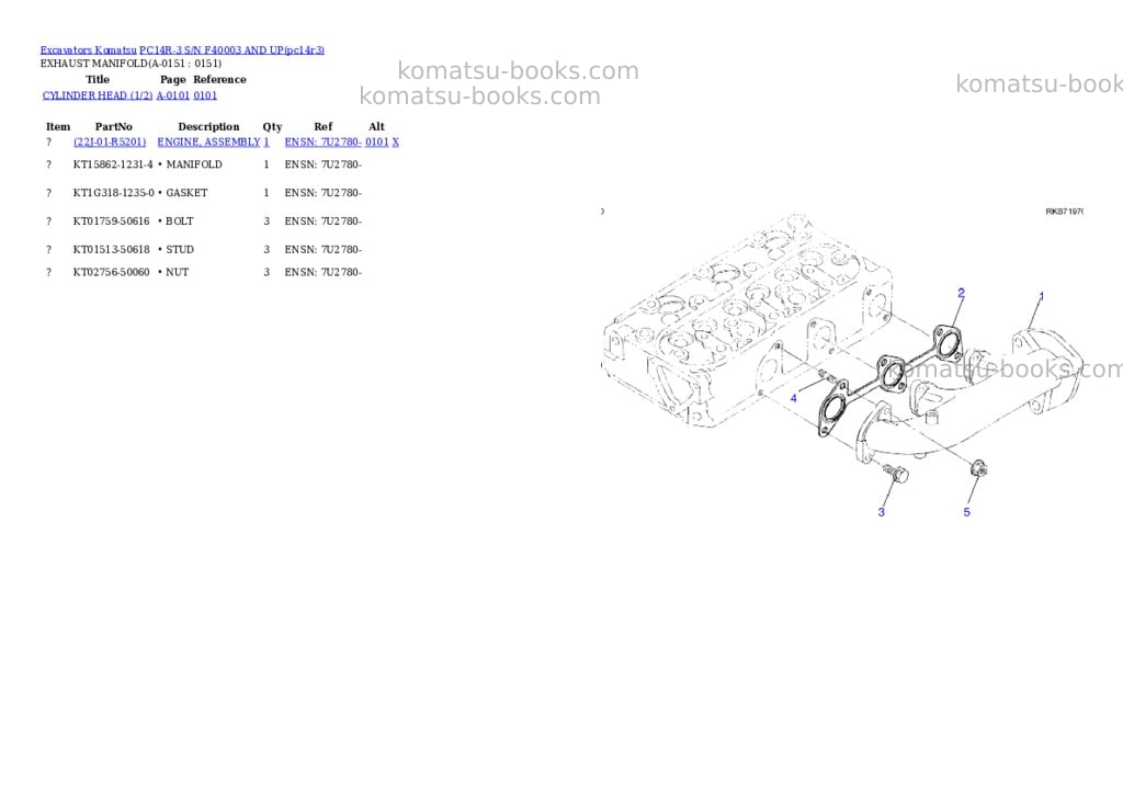 Komatsu pc14r-3 s/n f40003- Parts catalog cover Page 5 Komatsu pc14r-3 s/n f40003- Parts catalog cover Page 5