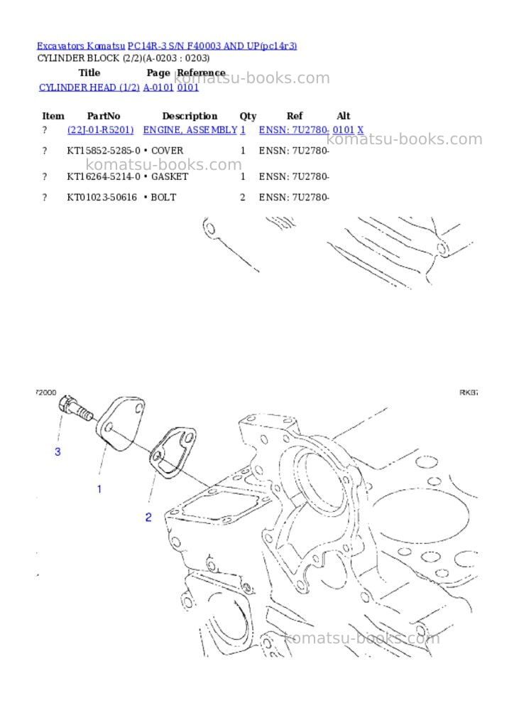 Komatsu pc14r-3 s/n f40003- Parts catalog cover Page 8 Komatsu pc14r-3 s/n f40003- Parts catalog cover Page 8
