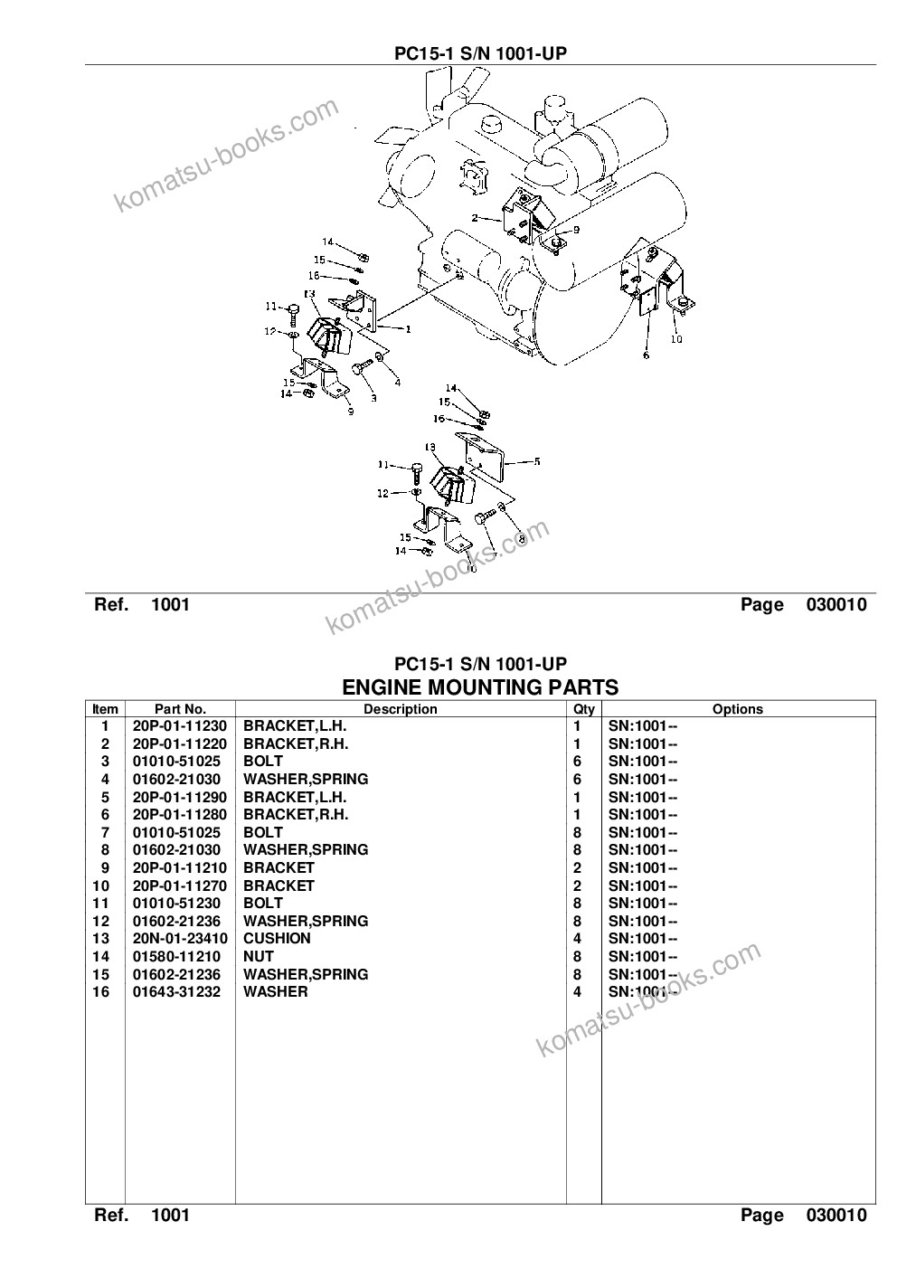 Komatsu PC15-1 S/N 1001-UP Katalog części okładka Strona 3