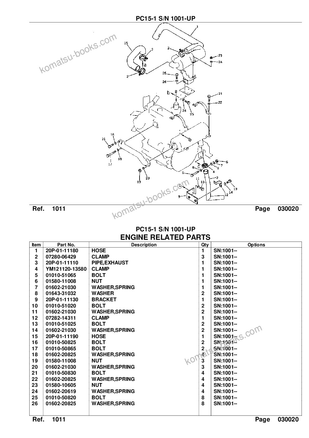 Komatsu PC15-1 S/N 1001-UP Katalog części okładka Strona 4