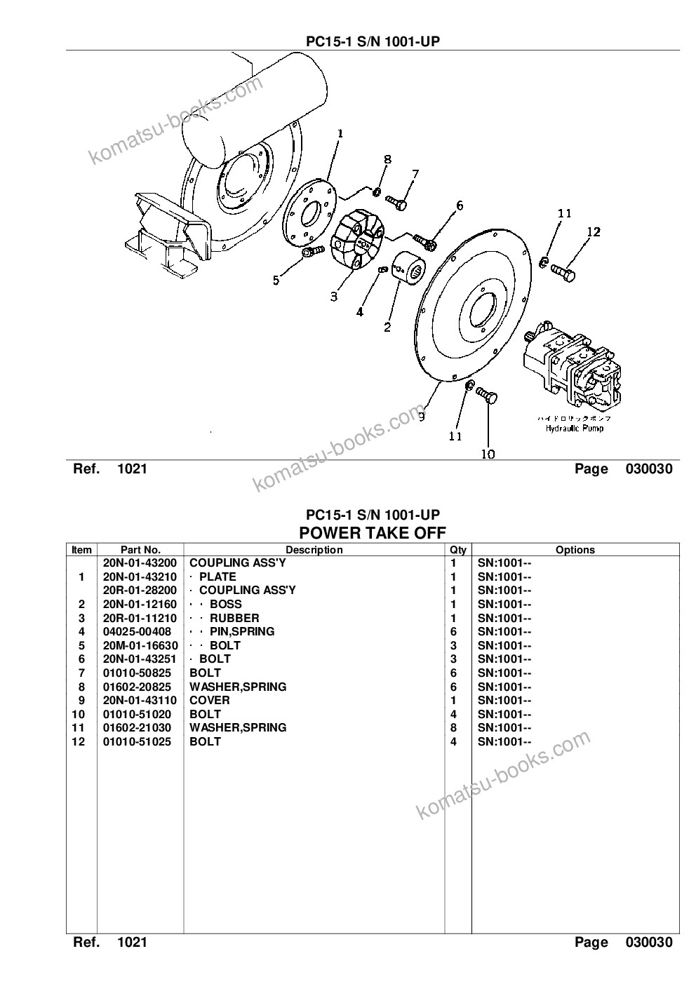 Komatsu PC15-1 S/N 1001-UP Katalog części okładka Strona 5