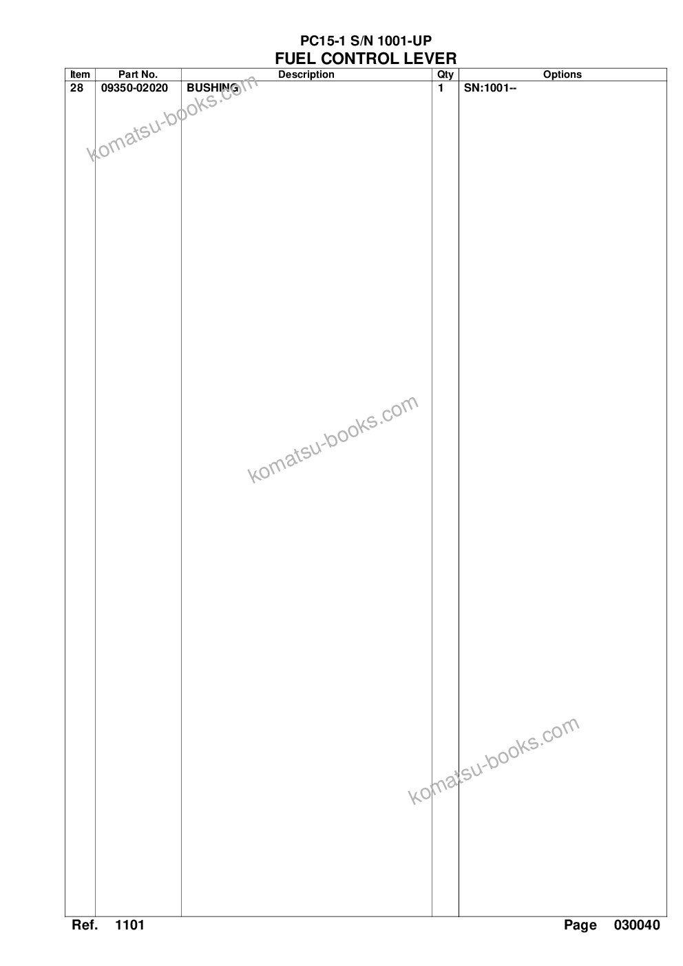 Komatsu PC15-1 S/N 1001-UP Katalog części okładka Strona 7