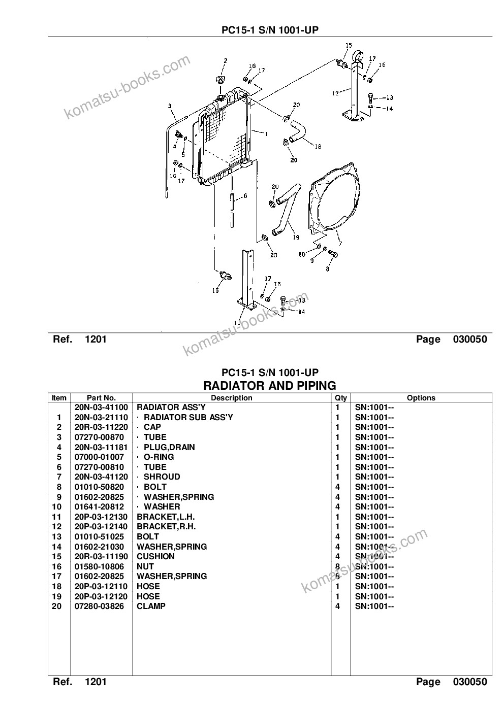 Komatsu PC15-1 S/N 1001-UP Katalog części okładka Strona 8