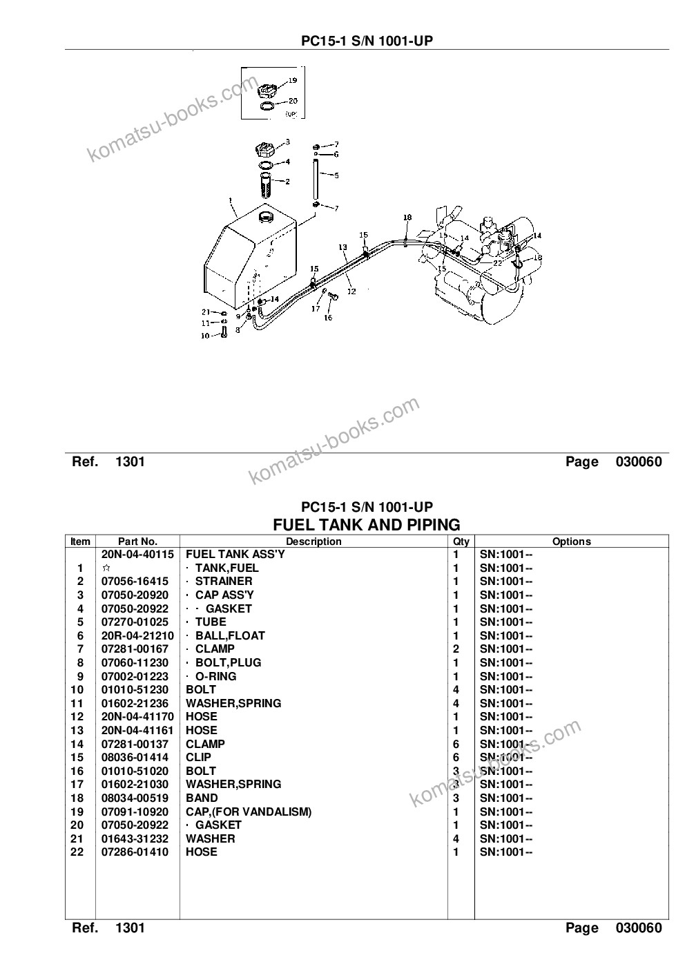 Komatsu PC15-1 S/N 1001-UP Katalog części okładka Strona 9