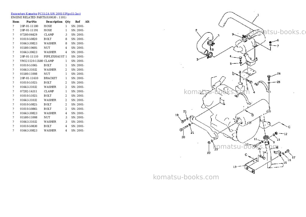 Komatsu pc15-2a s/n 2001-up Parts catalog cover Page 2 Komatsu pc15-2a s/n 2001-up Parts catalog cover Page 2