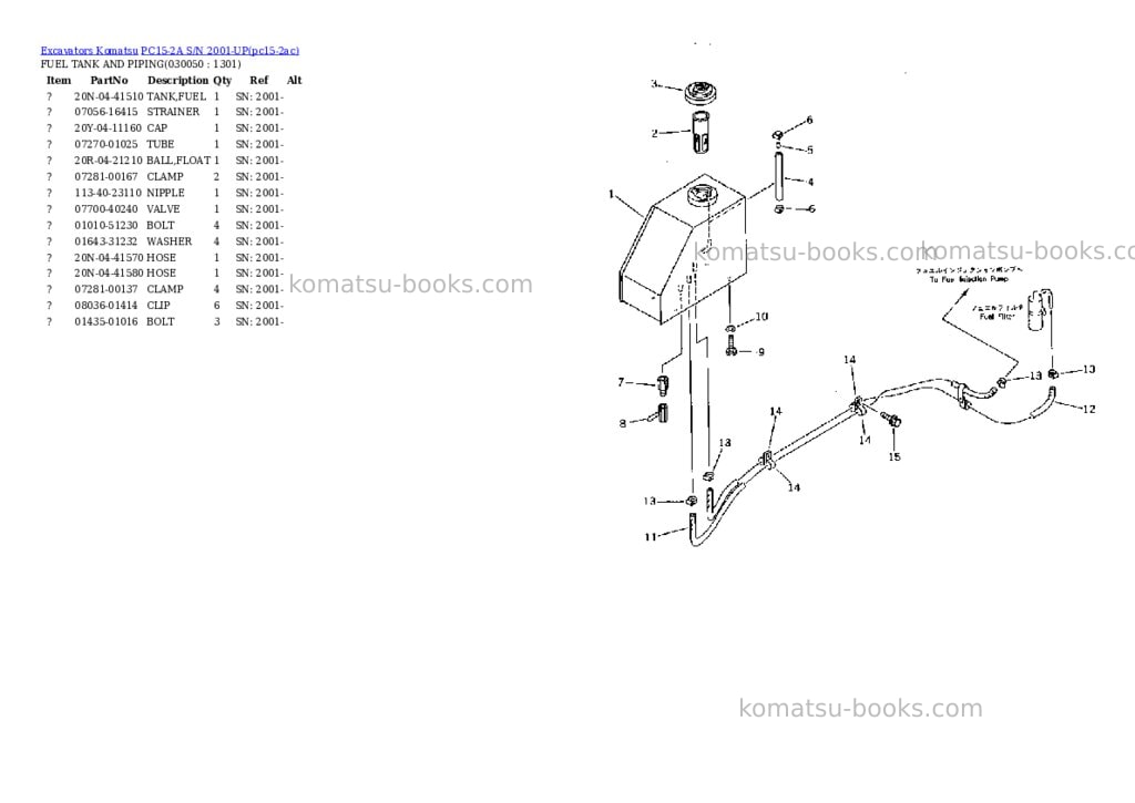 Komatsu pc15-2a s/n 2001-up Parts catalog cover Page 4 Komatsu pc15-2a s/n 2001-up Parts catalog cover Page 4